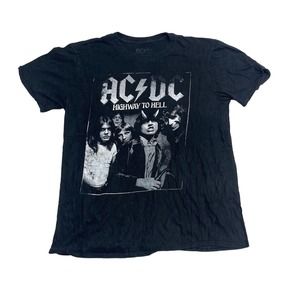 AC/DC Highway To Hell Graphic Tee Thrifted Vintage Style Size S